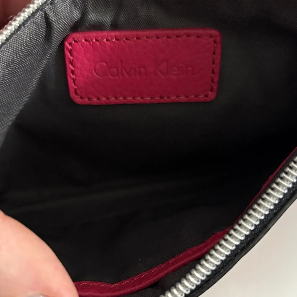 Calvin Klein Hot Pink Leather Wristlet Clutch - Picture 3 of 6